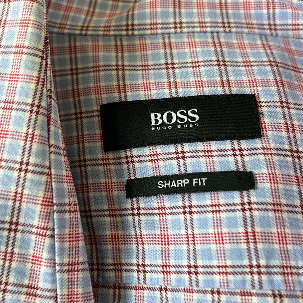 Hugo Boss Mens Checkered Dress Shirt